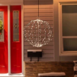 23" LED Lighted Christmas Hanging Ball Decoration – Warm White Lights -Beauty Wreaths Shop northlight a902 masscloseup 08375.1667669013
