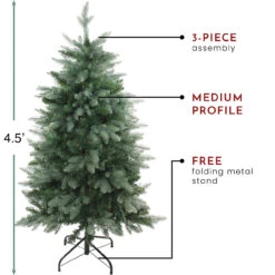 4.5' Green Medium Washington Frasier Fir Artificial Christmas Tree - Unlit -Beauty Wreaths Shop northlight b03887 thumbnail 1 39593.1667536385