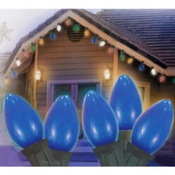 25-Count Blue C7 Opaque Christmas Light Set, 24ft Green Wire 6 25-Count Blue C7 Opaque Christmas Light Set, 24ft Green Wire -Beauty Wreaths Shop northlight b4bg8411 02 08472.1667536475