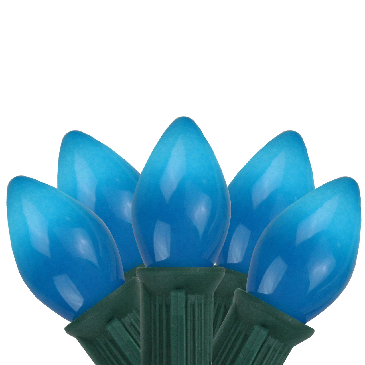 25-Count Blue C7 Opaque Christmas Light Set, 24ft Green Wire 3 25-Count Blue C7 Opaque Christmas Light Set, 24ft Green Wire