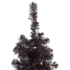 4' Pre-Lit Slim Black Artificial Tinsel Christmas Tree- Clear Lights -Beauty Wreaths Shop northlight b83507 1 46369.1667576683
