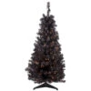 4' Pre-Lit Slim Black Artificial Tinsel Christmas Tree- Clear Lights -Beauty Wreaths Shop northlight b83507 43522.1667576682