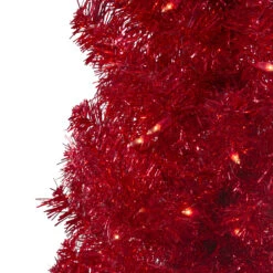 4' Pre-Lit Slim Red Artificial Christmas Tree - Clear Lights -Beauty Wreaths Shop northlight b83508 2 95022.1667488436