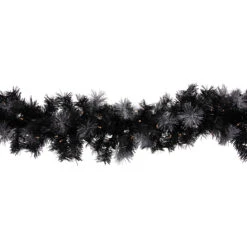 6' Pre-Lit Black Artificial Christmas Garland With Timer - Warm White LED Lights -Beauty Wreaths Shop northlight b83536 2 99659.1684767926