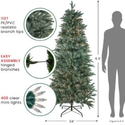 6.5' Pre-Lit Slim Washington Frasier Fir Artificial Christmas Tree - Clear Lights -Beauty Wreaths Shop northlight b84774 updated august 72542.1667536739