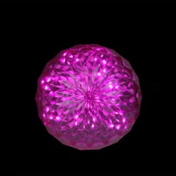 6" Pink LED Christmas Crystal Sphere Hanging Outdoor Decoration -Beauty Wreaths Shop northlight ct52 778 066 2 20886.1667642472