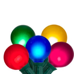 15-Count Multi-Color Satin G50 Globe Christmas Light Set, 13.75ft Green Wire