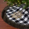 48" Black And White Buffalo Plaid Christmas Tree Skirt With Burlap Snowflake -Beauty Wreaths Shop northlight f026662 1 sample 85592.1667530449
