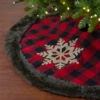48-Inch Red And Black Christmas Tree Skirt With Burlap Snowflake -Beauty Wreaths Shop northlight fo26665 09889.1667530451