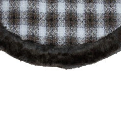 48" Brown And White Plaid Christmas Tree Skirt With Faux Fur -Beauty Wreaths Shop northlight fo26668 3 42779.1667530454