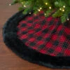 48" Red And Black Plaid With Polka Dots Christmas Tree Skirt -Beauty Wreaths Shop northlight fo26683 91370.1667530453