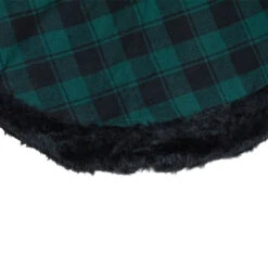 48" Green And Black Plaid Christmas Tree Skirt With Faux Fur -Beauty Wreaths Shop northlight fo26686 3 01752.1667530456