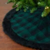 48" Green And Black Plaid Christmas Tree Skirt With Faux Fur -Beauty Wreaths Shop northlight fo26686 22363.1667530455