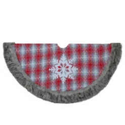 48" Red And White Plaid Christmas Tree Skirt With Snowflake -Beauty Wreaths Shop northlight fo26693 2new 39349.1667530458