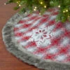 48" Red And White Plaid Christmas Tree Skirt With Snowflake -Beauty Wreaths Shop northlight fo26693 new 25276.1667530457