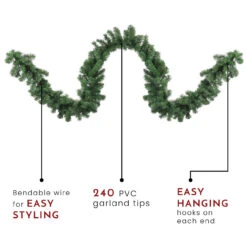 9' X 12" Windsor Pine Artificial Christmas Garland - Unlit -Beauty Wreaths Shop northlight gb20ygw712 gr thumbnail 92723.1667573435