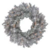 24" Silver Tinsel Artificial Christmas Wreath, Clear Lights -Beauty Wreaths Shop northlight gb91007 87959.1667530424