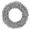 36" Pre-Lit Silver Tinsel Artificial Christmas Wreath, Clear Lights -Beauty Wreaths Shop northlight gb91011 68923.1677642790