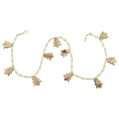 6' X 3" Christmas Trees And Beads Wooden Garland