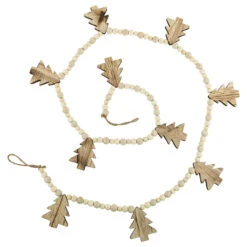 6' X 3" Christmas Trees And Beads Wooden Garland -Beauty Wreaths Shop northlight gb94388 2 63049.1681234586