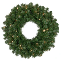 Pre-Lit Windsor Pine Artificial Christmas Wreath - 24-Inch, Clear Lights