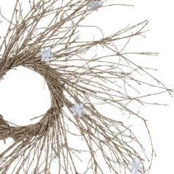 28" Pre-lit Champagne Glittered Artificial Twig Christmas Wreath, Warm White LED Lights -Beauty Wreaths Shop northlight h36276 3 06838.1681146841