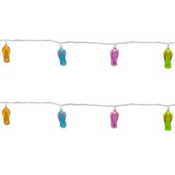 10-Count Summer Flip Flop Novelty String Christmas Light Set, 7.25ft White Wire 9 10-Count Summer Flip Flop Novelty String Christmas Light Set, 7.25ft White Wire -Beauty Wreaths Shop northlight ha28737 2 06452.1667616876