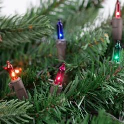 100ct Multi-Color Mini Christmas Lights - 35ft, Brown Wire -Beauty Wreaths Shop northlight ha91218 styled202 80927.1683296036