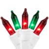 100-Count Red And Green Mini Christmas Lights - 28.8ft, White Wire -Beauty Wreaths Shop northlight ha91224 updated 49820.1683296040