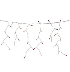 100 Count Red Mini Icicle Christmas Lights - 3.5 Ft White Wire -Beauty Wreaths Shop northlight ha91233 layered 2 41800.1667533742
