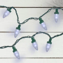 50 Pure White LED C7 Mini Christmas Lights, 20.25 Ft Green Wire -Beauty Wreaths Shop northlight ha91254 correct 3 36100.1667518818