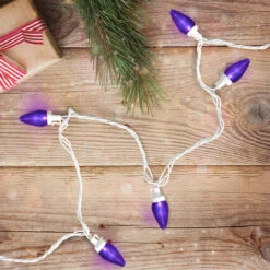 25 Count Purple LED C7 Christmas Lights, 16 Ft White Wire -Beauty Wreaths Shop northlight ha91285 stylized 30446.1667513699