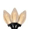 25 Count Warm White LED C9 Christmas Lights, 16 Ft Black Wire