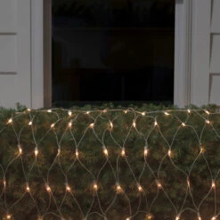 2' X 8' Clear Mini Net Style Column Christmas Lights, White Wire -Beauty Wreaths Shop northlight ha92023 2 08448.1667569751