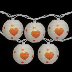 10-Count White And Red Heart Paper Lantern Valentine's Day Lights, 8.5ft White Wire -Beauty Wreaths Shop northlight ha92034 01 68430.1667531712