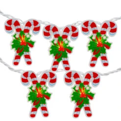 10-Count Candy Cane Christmas Light Set - 6ft White Wire -Beauty Wreaths Shop northlight ha92188 2 76613.1667490167