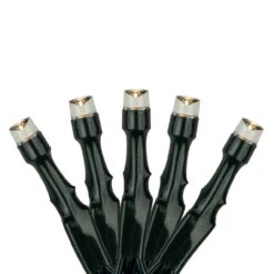 200ct Warm White LED Solar Power Mini Christmas Light Set, Green Wire