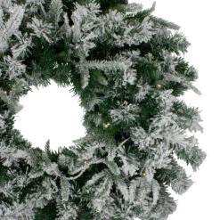 Pre-Lit Flocked Winfield Fir Artificial Christmas Wreath - 24-Inch, Warm White LED Lights -Beauty Wreaths Shop northlight hb27068 1 32546.1667659324