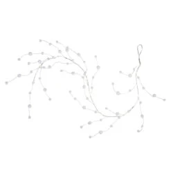 10-Count B/O Warm White LED Pom Pom Garland Christmas Lights - 3' Clear Wire