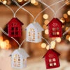 10 B/O LED Warm White Metal House Christmas Lights - 6.5' Clear Wire -Beauty Wreaths Shop northlight hc90654 1 sample 12829.1667574055