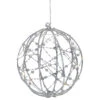 8" LED Lighted Silver Wired Christmas Hanging Ball Decoration - Warm White Lights -Beauty Wreaths Shop northlight hc92401 2 sample 58990.1667642718