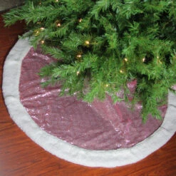 47" Pink And White Round Christmas Tree Skirt With Sherpa Border -Beauty Wreaths Shop northlight hm14697 3 62382.1667573427