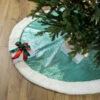 47" Mint Green Sequins Christmas Tree Skirt With White Sherpa Fur Trim -Beauty Wreaths Shop northlight hm14698 76258.1684956340