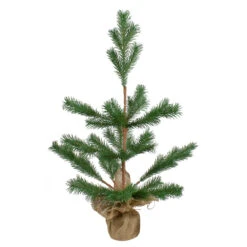 2' Ponderosa Pine Artificial Christmas Tree Jute Base Decoration – Unlit -Beauty Wreaths Shop northlight hn91121 5 63801.1667533502
