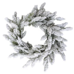 Heavily Flocked Artificial Pine Christmas Wreath, 16.5-Inch, Unlit