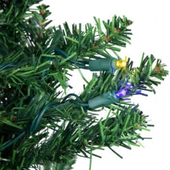 6' Pre-Lit Pencil Northern Balsam Fir Artificial Christmas Tree, Multi LED Lights -Beauty Wreaths Shop northlight j00068 04 78283.1687966233