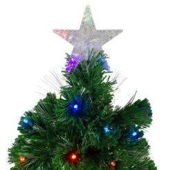 4' Pre-Lit Potted Fiber Optic Artificial Christmas Tree, Multicolor LED Lights -Beauty Wreaths Shop northlight j65057 1 06560.1683049781