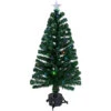 4' Pre-Lit Potted Fiber Optic Artificial Christmas Tree, Multicolor LED Lights -Beauty Wreaths Shop northlight j65057 68194.1683049781