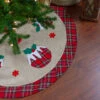 48" Burlap Plaid Tree Skirt With Christmas Puddings -Beauty Wreaths Shop northlight j90424 1 sample 63180.1667535628