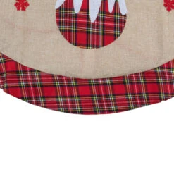 48" Burlap Plaid Tree Skirt With Christmas Puddings -Beauty Wreaths Shop northlight j90424 3 sample 15872.1667535629